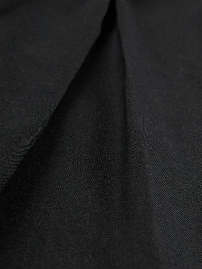 Super130's WORSTED WOOL LIGHT MILLED SLACKS｜TOP BLACK