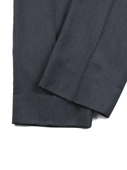 Super130's WORSTED WOOL LIGHT MILLED SLACKS｜TOP GRAY