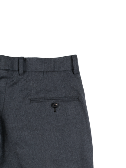 Super130's WORSTED WOOL LIGHT MILLED SLACKS｜TOP GRAY