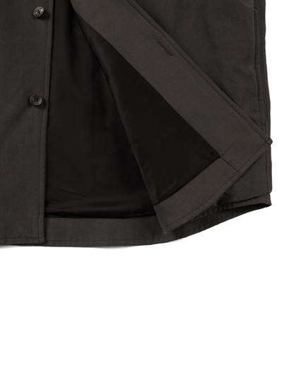 BRAZIL SILK COTTON INSULATED SHIRTS｜DARK BROWN