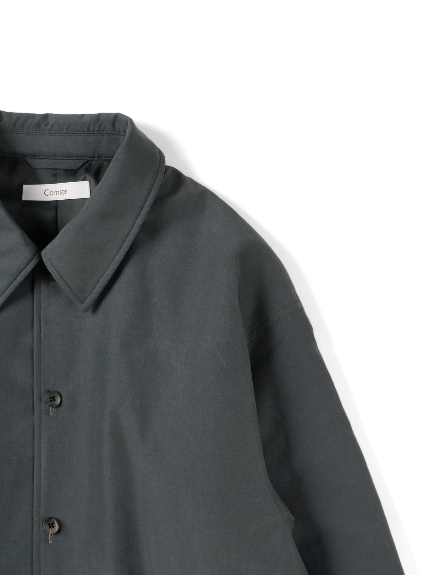 BRAZIL SILK COTTON INSULATED SHIRTS｜BLUE GRAY
