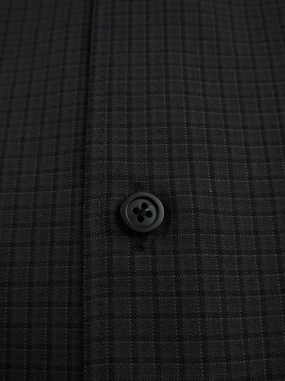 Super160's WOOL/SILK CHECK SHIRTS｜BLACK CHECK