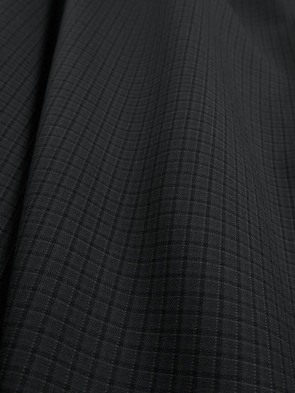 Super160's WOOL/SILK CHECK SHIRTS｜BLACK CHECK