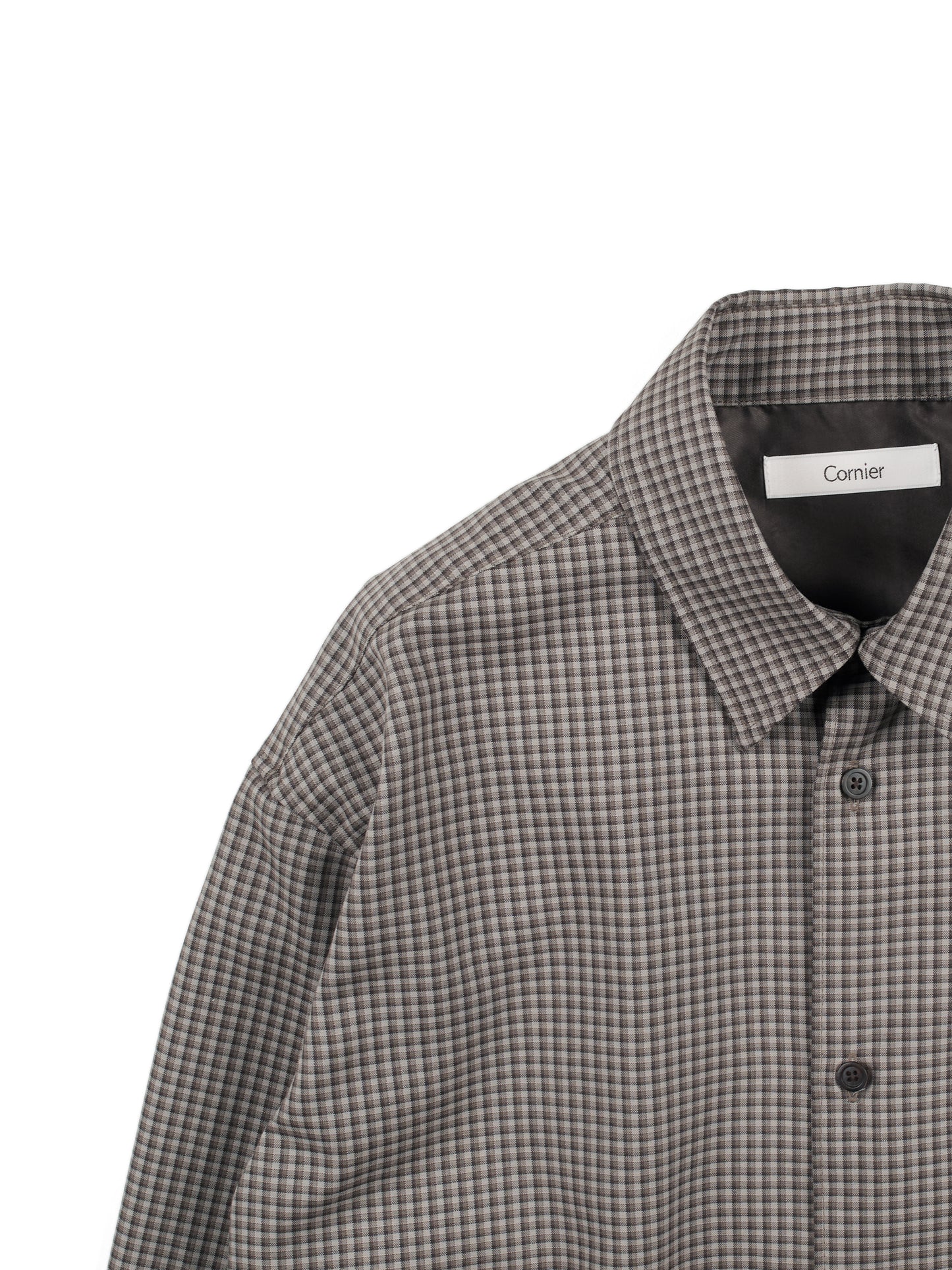 Super160's WOOL/SILK CHECK SHIRTS｜BROWN CHECK