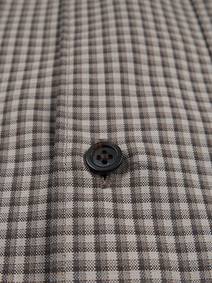 Super160's WOOL/SILK CHECK SHIRTS｜BROWN CHECK