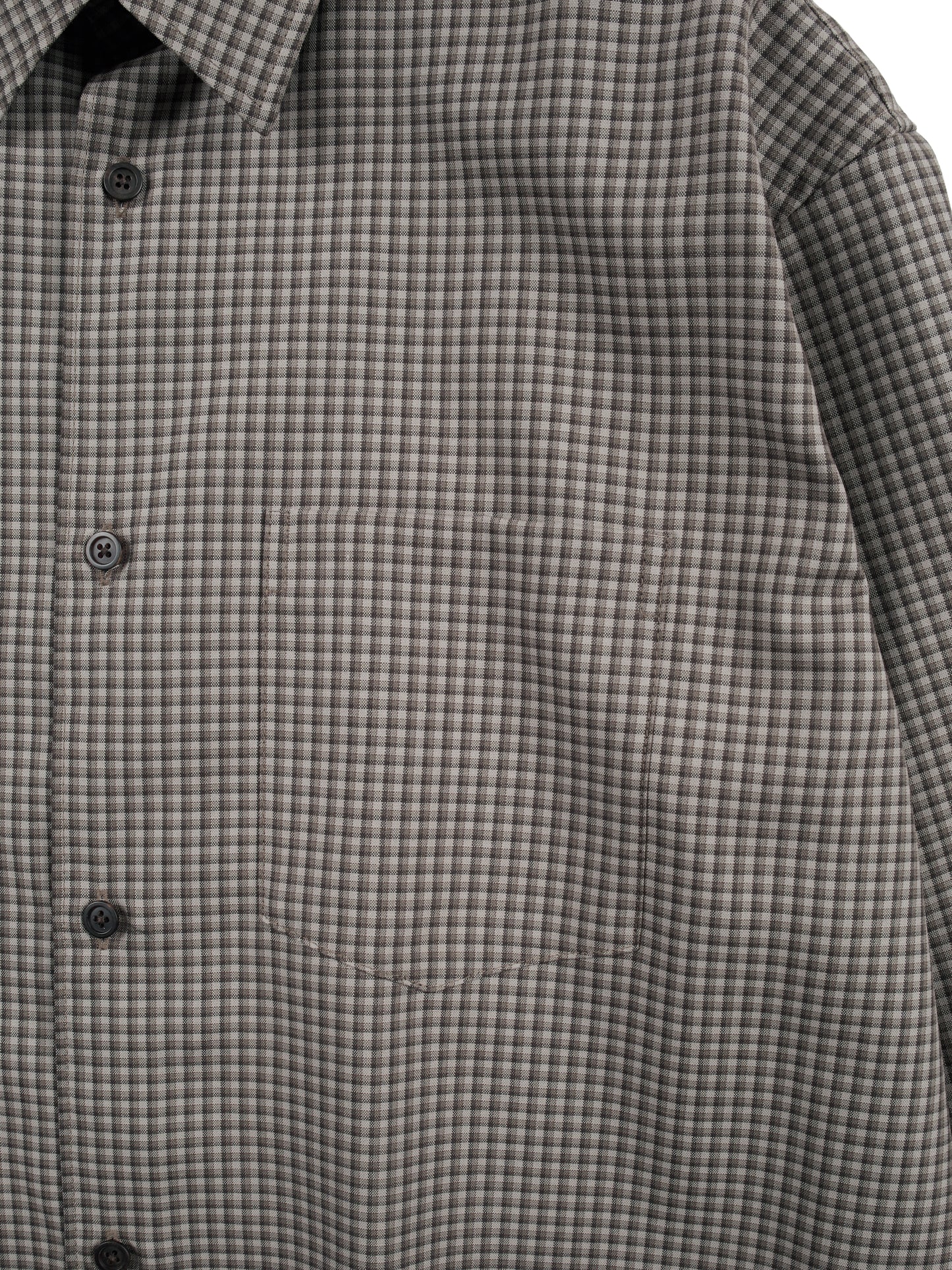 Super160's WOOL/SILK CHECK SHIRTS｜BROWN CHECK