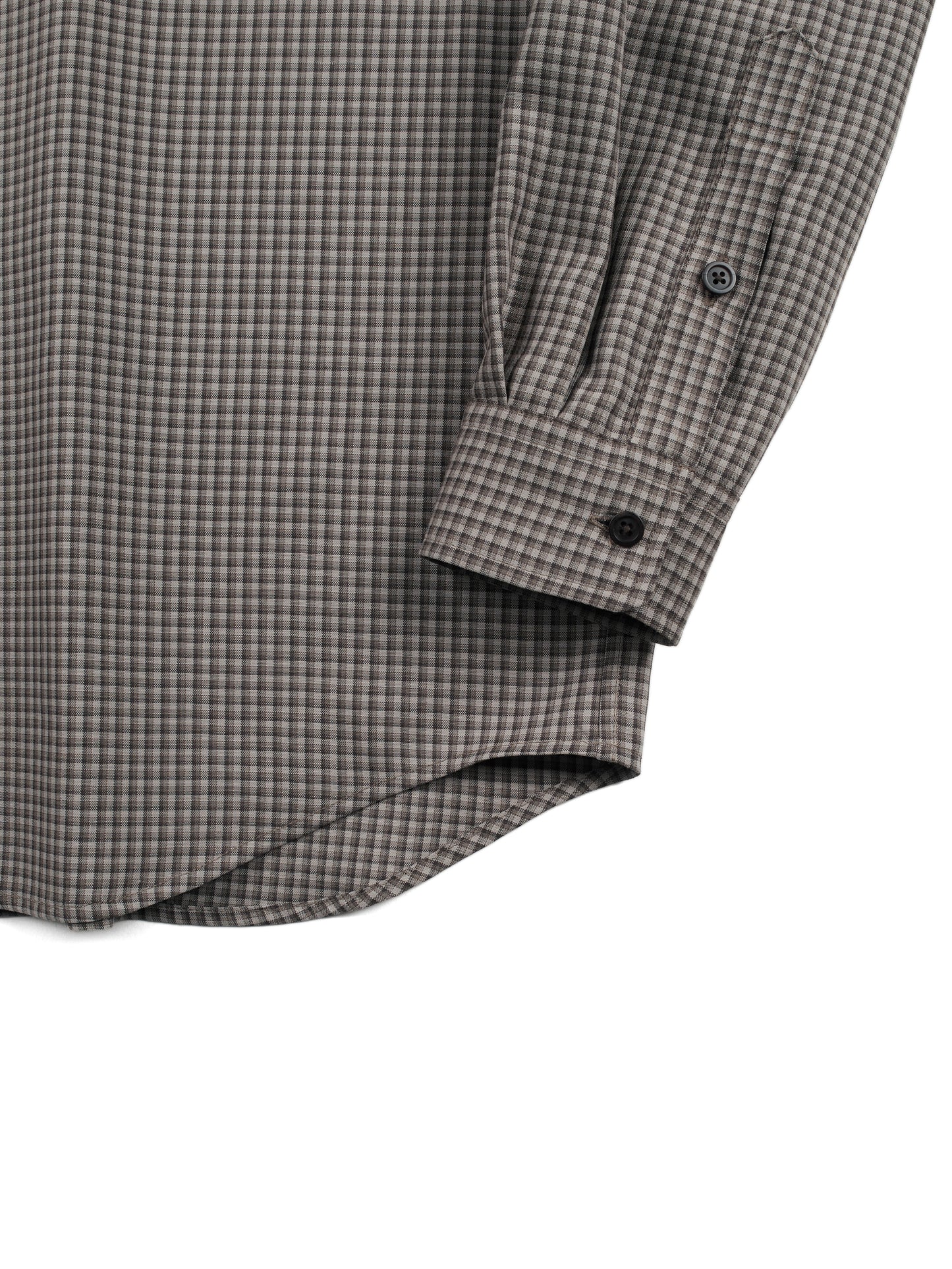Super160's WOOL/SILK CHECK SHIRTS｜BROWN CHECK