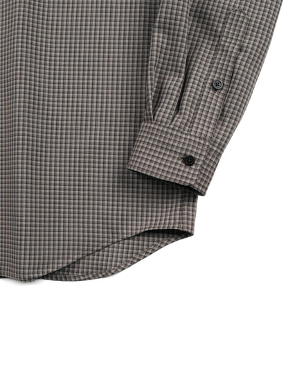 Super160's WOOL/SILK CHECK SHIRTS｜BROWN CHECK