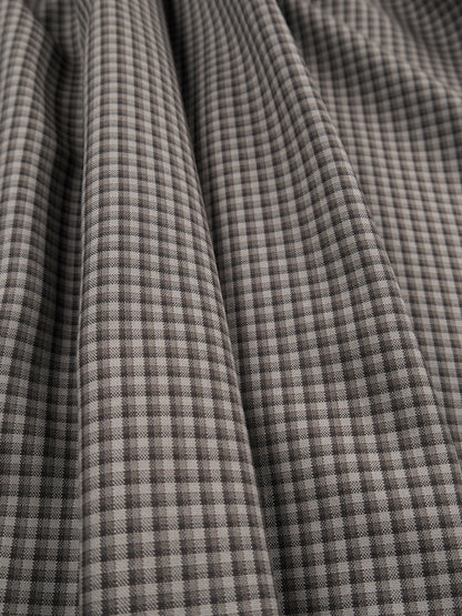 Super160's WOOL/SILK CHECK SHIRTS｜BROWN CHECK
