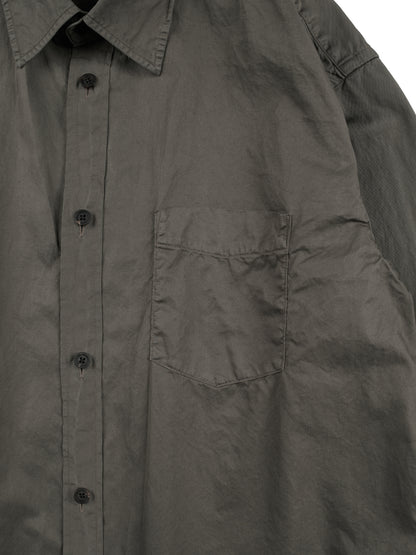 GARMENT DYED FINX COTTON TWILL BIG SHIRTS｜SMOKY BROWN