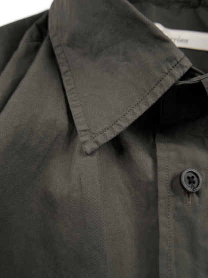 GARMENT DYED FINX COTTON TWILL BIG SHIRTS｜SMOKY BROWN