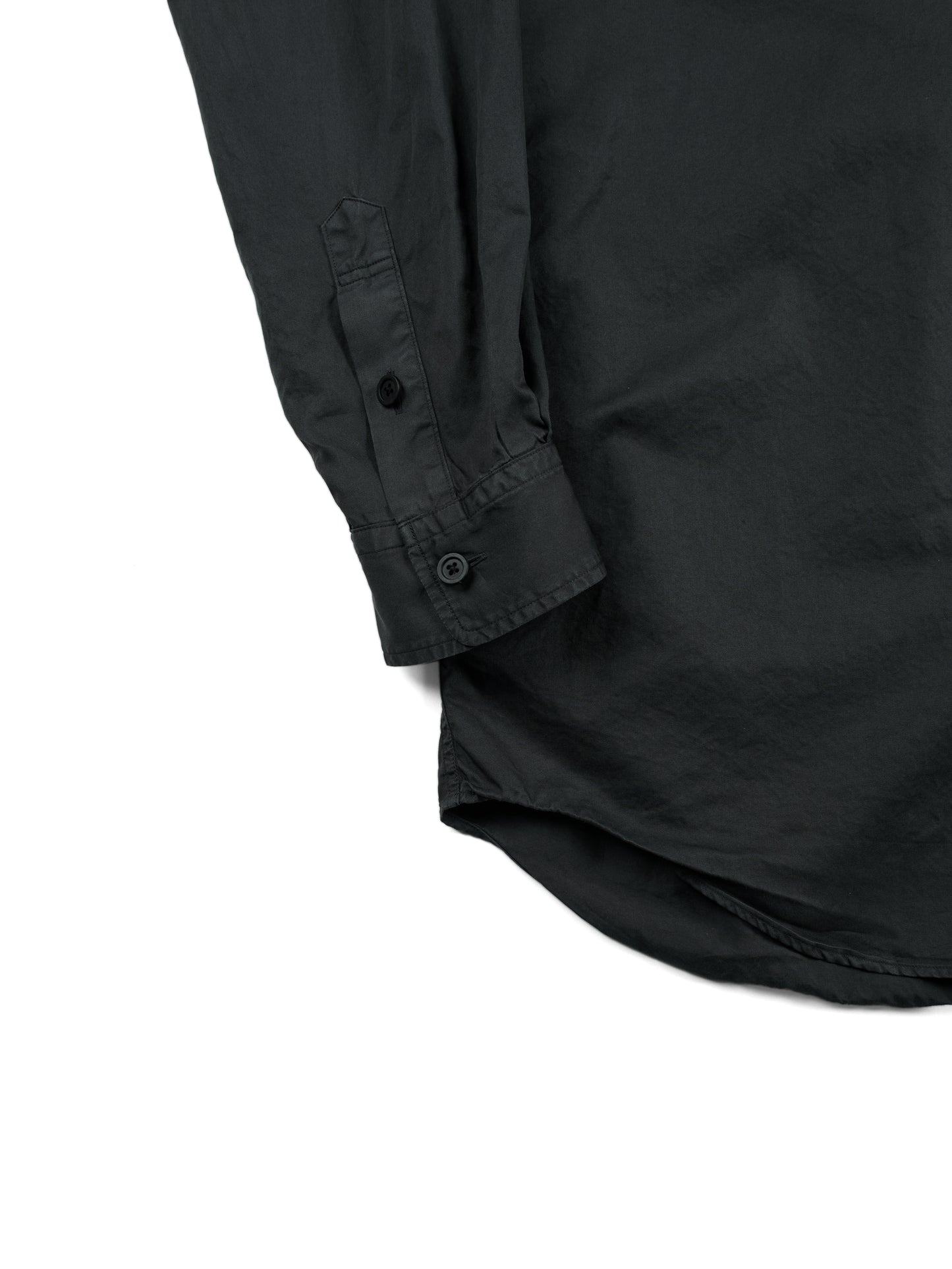 GARMENT DYED FINX COTTON TWILL BIG SHIRTS｜INK BLACK