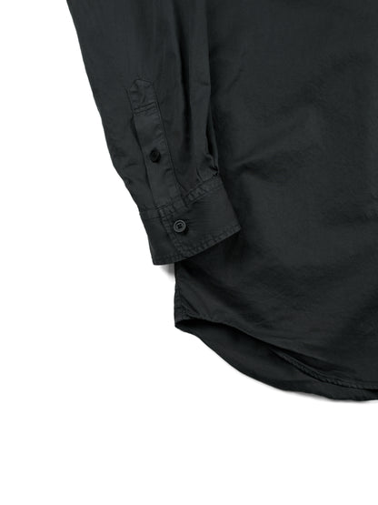 GARMENT DYED FINX COTTON TWILL BIG SHIRTS｜INK BLACK