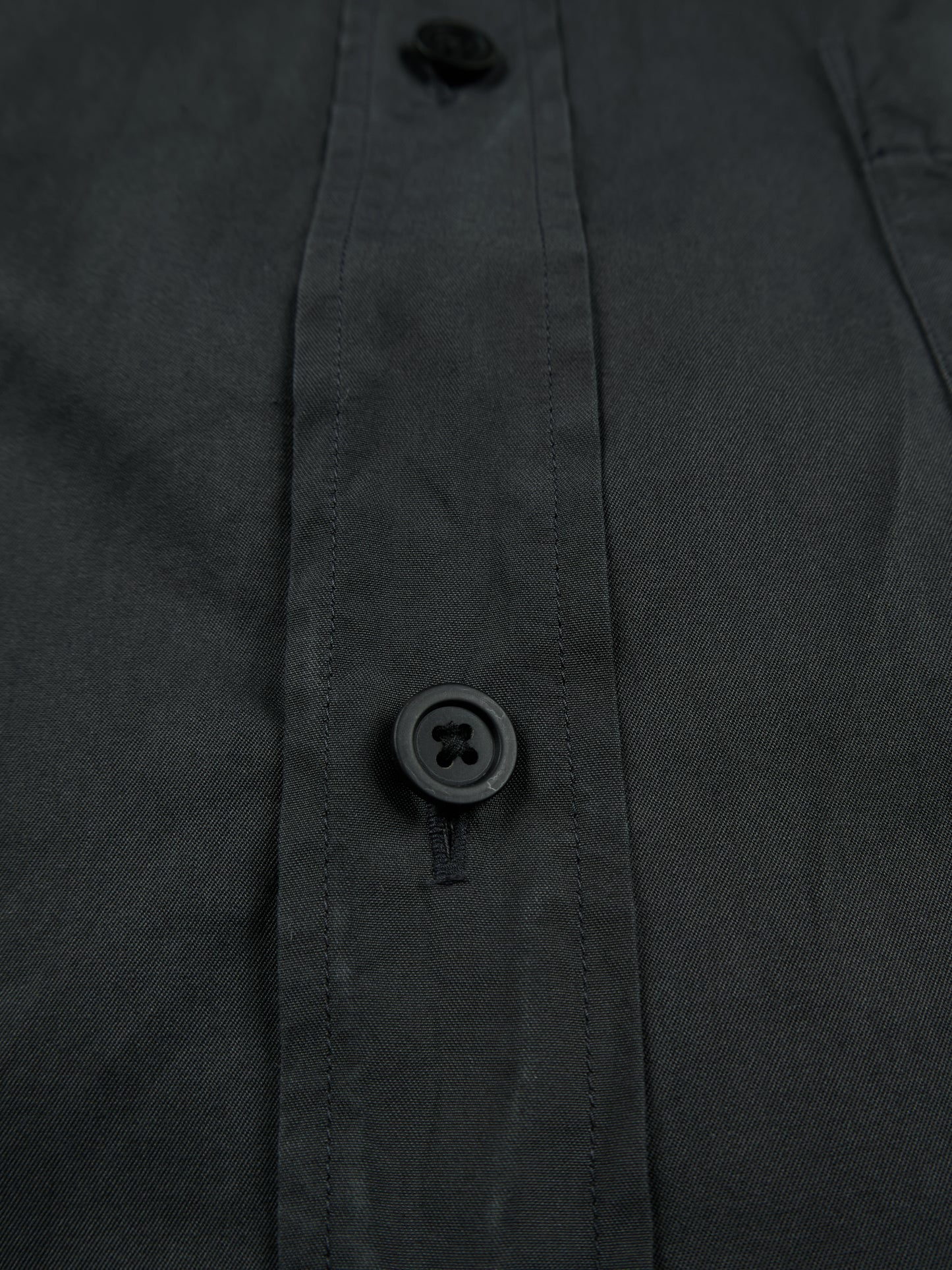 GARMENT DYED FINX COTTON TWILL BIG SHIRTS｜INK BLACK