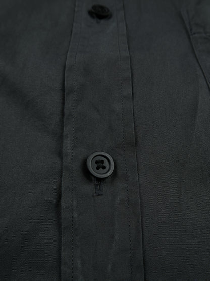 GARMENT DYED FINX COTTON TWILL BIG SHIRTS｜INK BLACK