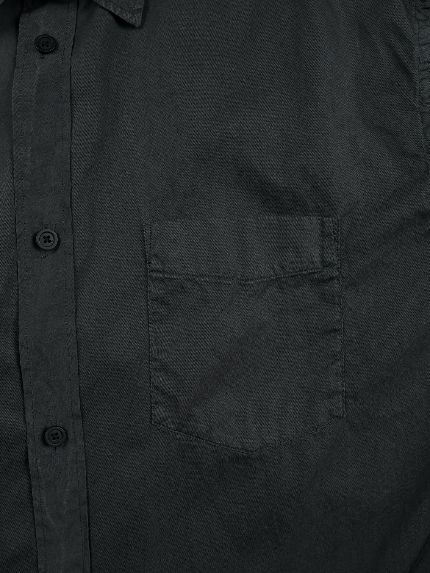 GARMENT DYED FINX COTTON TWILL BIG SHIRTS｜INK BLACK