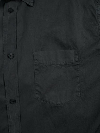 GARMENT DYED FINX COTTON TWILL BIG SHIRTS｜INK BLACK