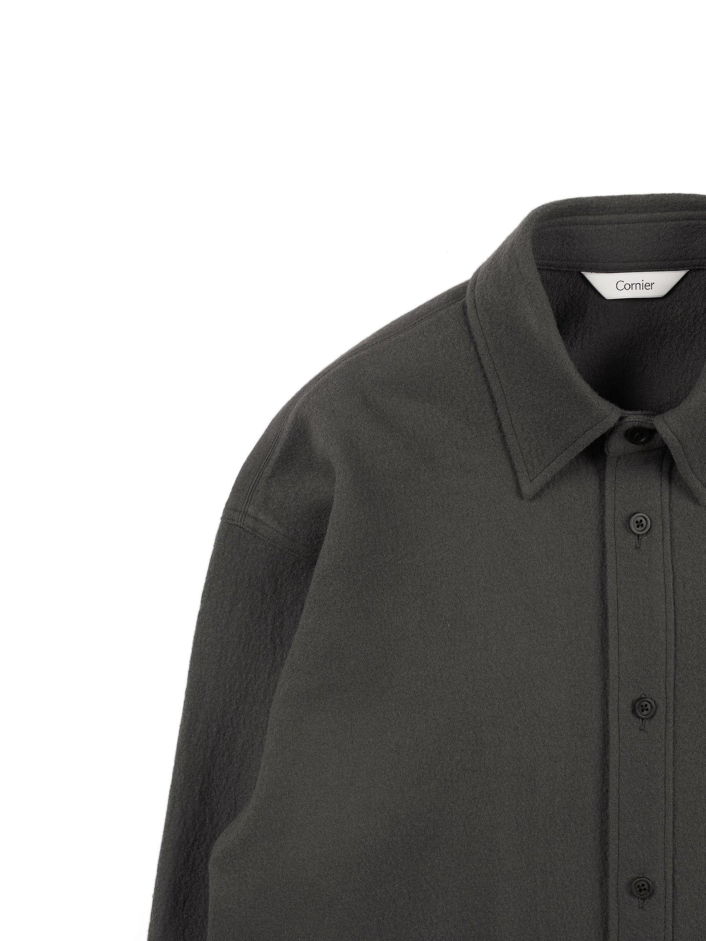 Super160's WOOL CRATER JERSEY SHIRTS｜GRAY