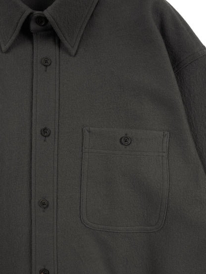 Super160's WOOL CRATER JERSEY SHIRTS｜GRAY