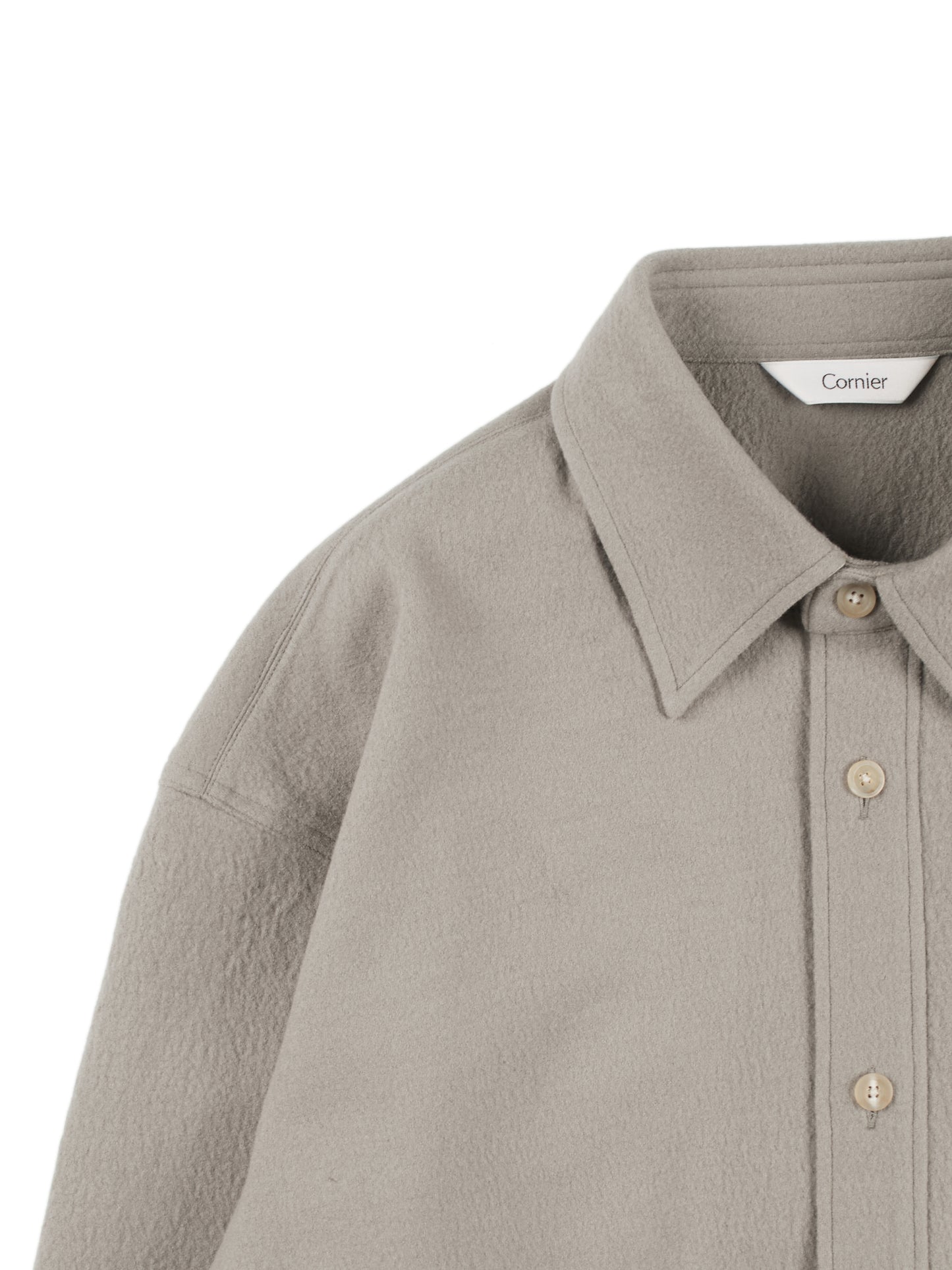 Super160's WOOL CRATER JERSEY SHIRTS｜GREIGE