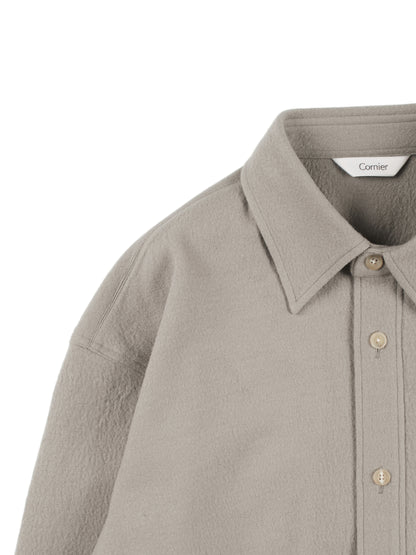 Super160's WOOL CRATER JERSEY SHIRTS｜GREIGE