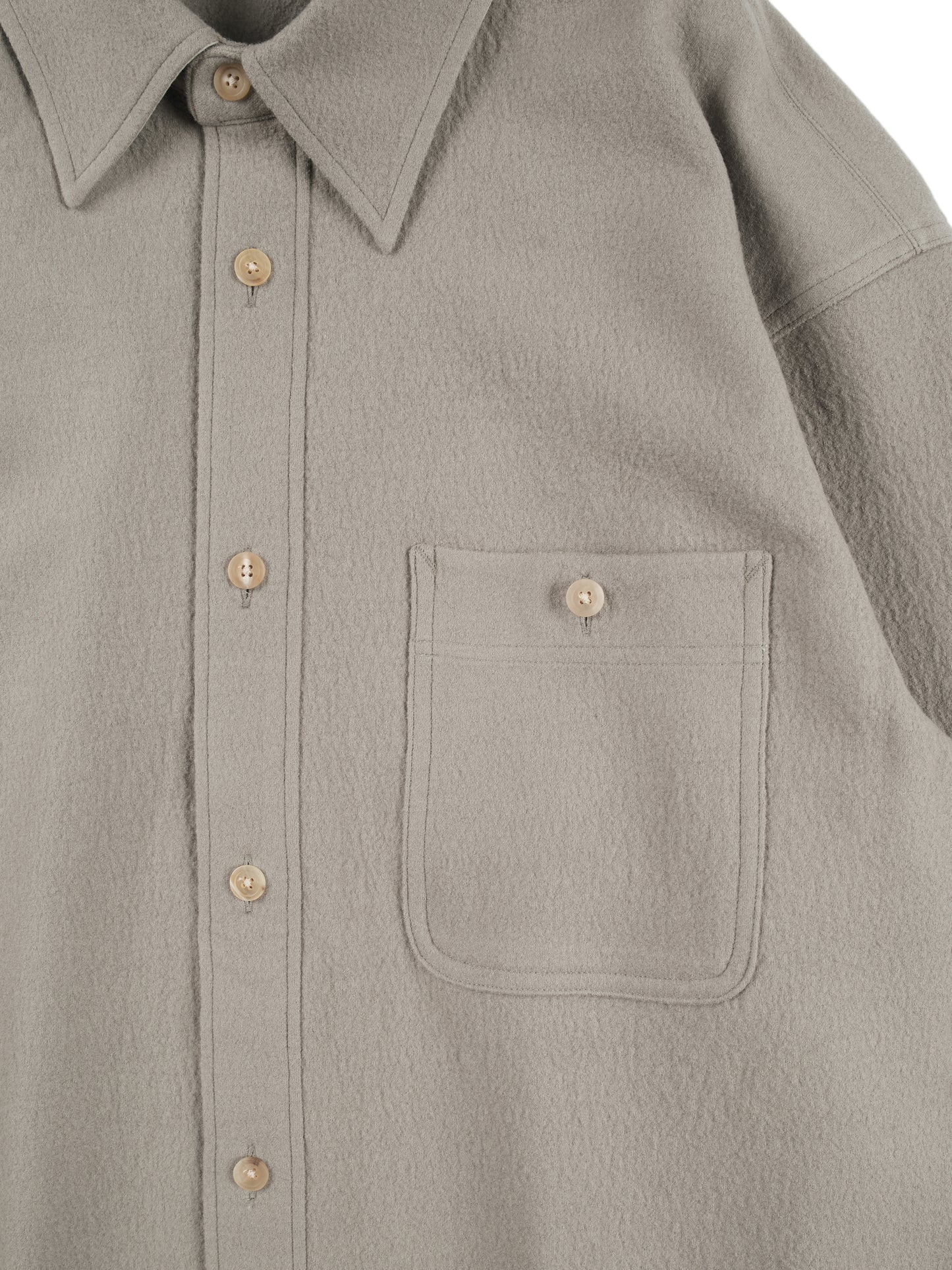Super160's WOOL CRATER JERSEY SHIRTS｜GREIGE