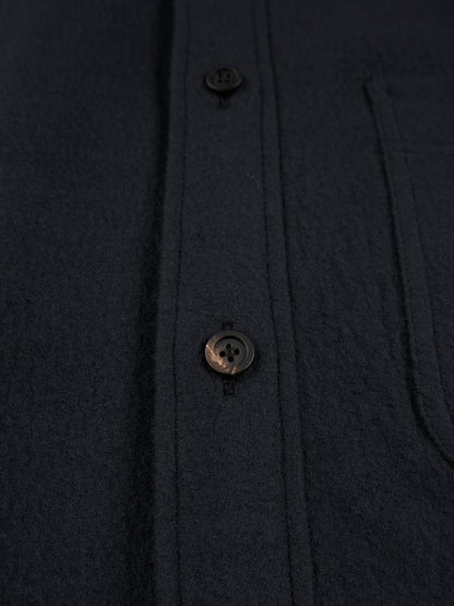 Super160's WOOL CRATER JERSEY SHIRTS｜BLACK