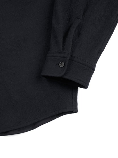 Super160's WOOL CRATER JERSEY SHIRTS｜BLACK