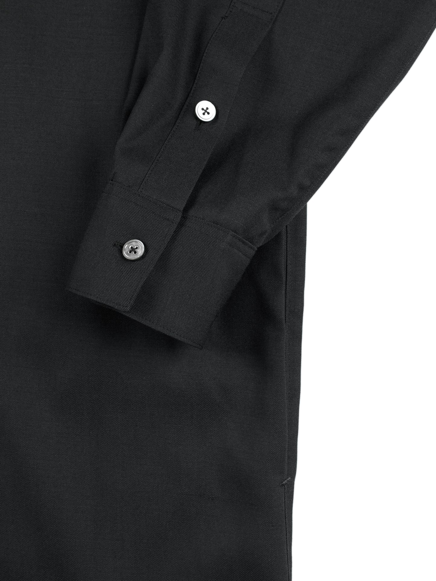 Super130's WOOL CHAMBRAY GABARDINE SHIRTS DRESS｜BLUE CHARCOAL