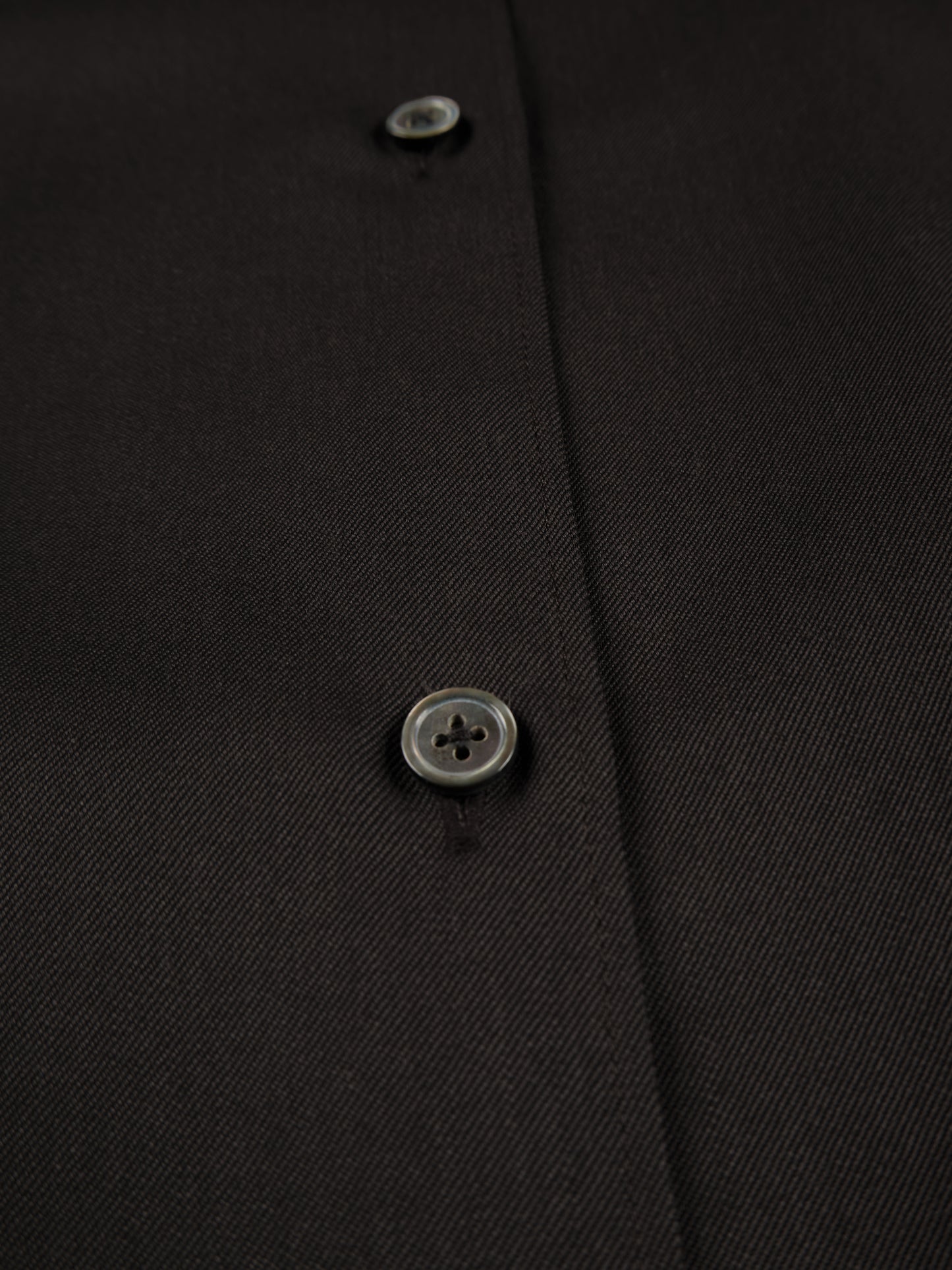 Super130's WOOL CHAMBRAY GABARDINE SHIRTS DRESS｜BLACK BROWN