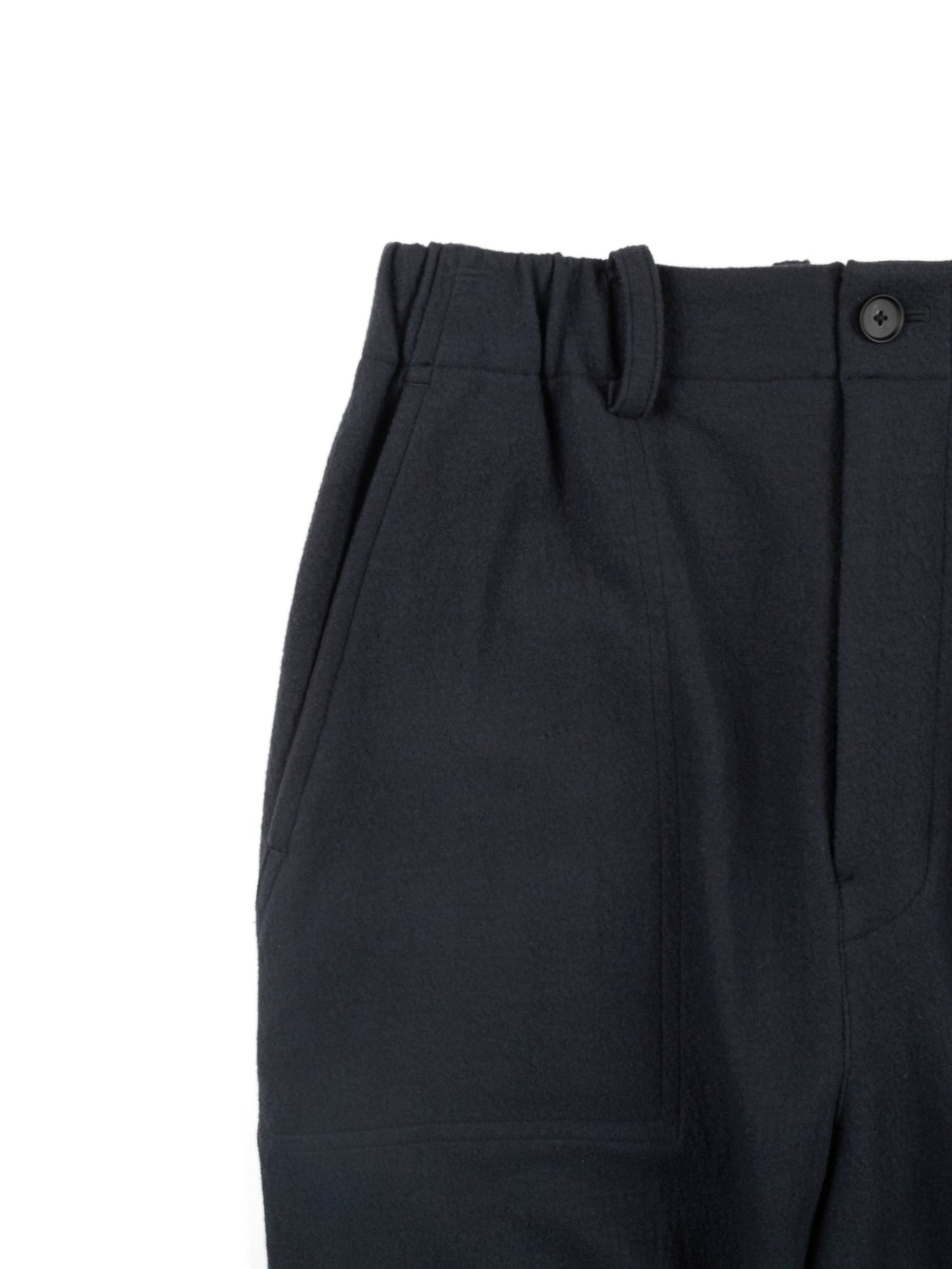 Super160's WOOL CRATER JERSEY BAKER PANTS｜BLACK