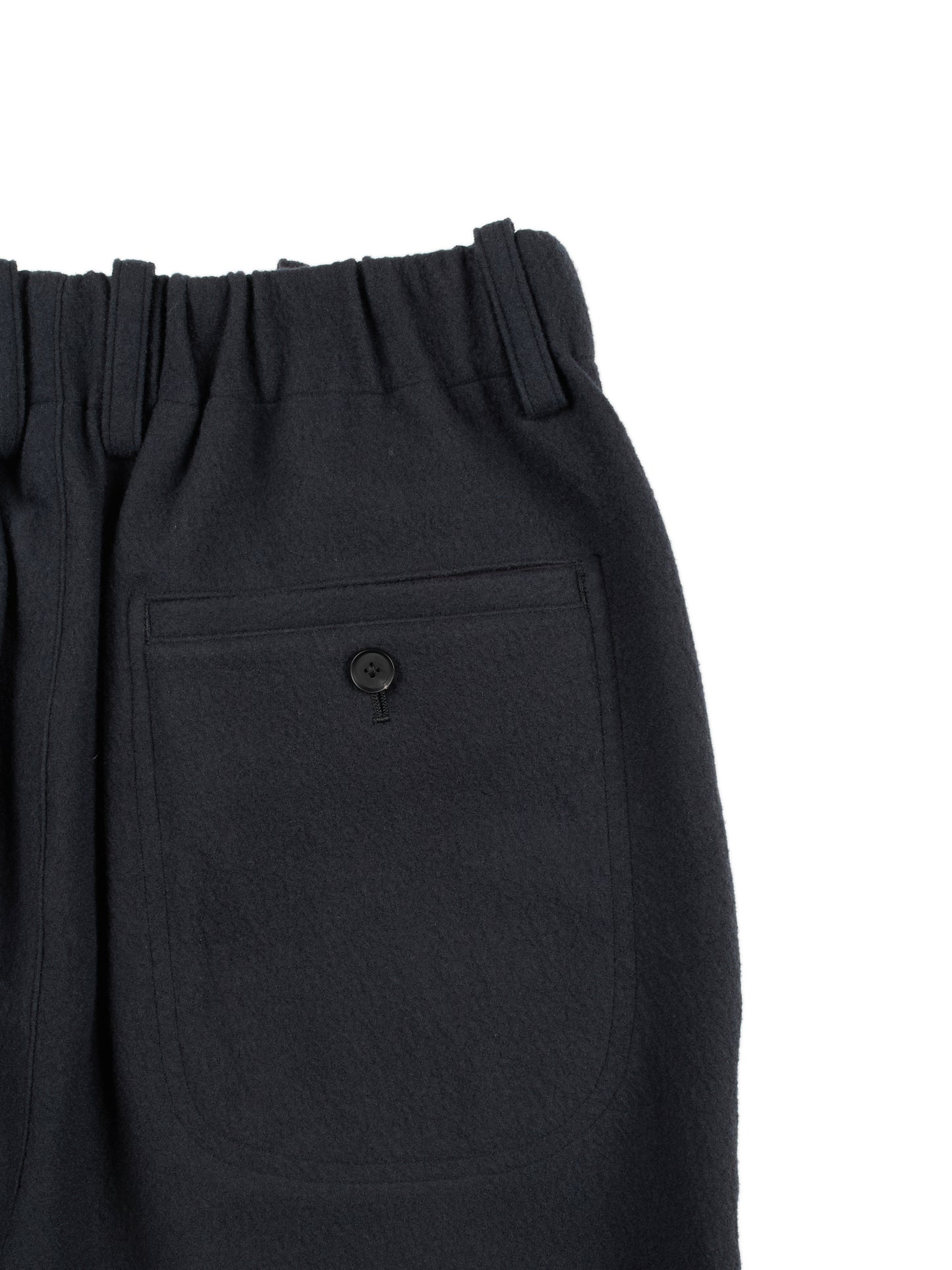 Super160's WOOL CRATER JERSEY BAKER PANTS｜BLACK