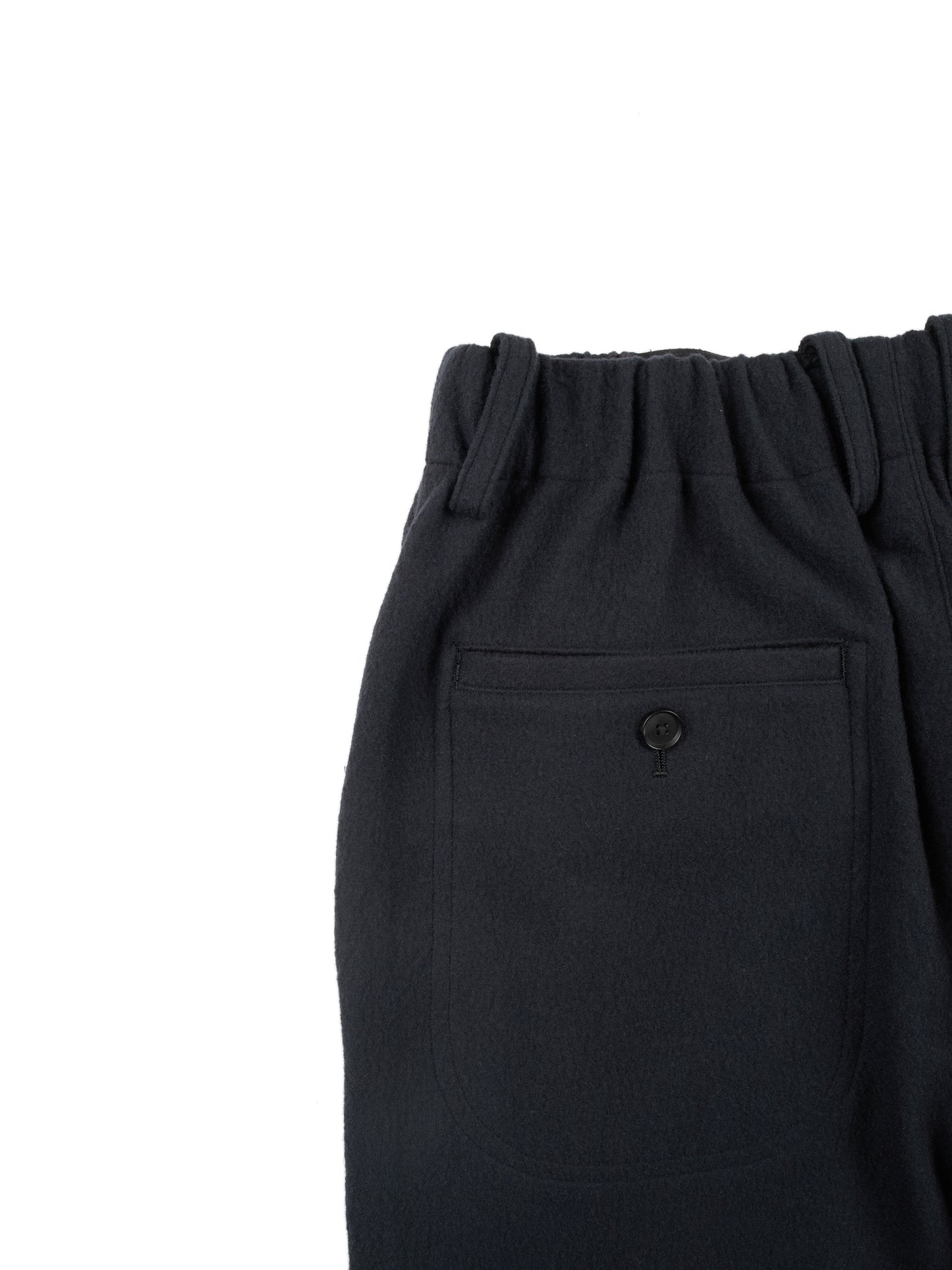 Super160's WOOL CRATER JERSEY BAKER PANTS｜BLACK