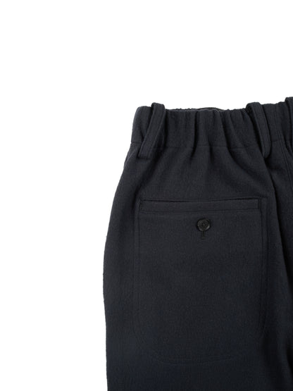 Super160's WOOL CRATER JERSEY BAKER PANTS｜BLACK