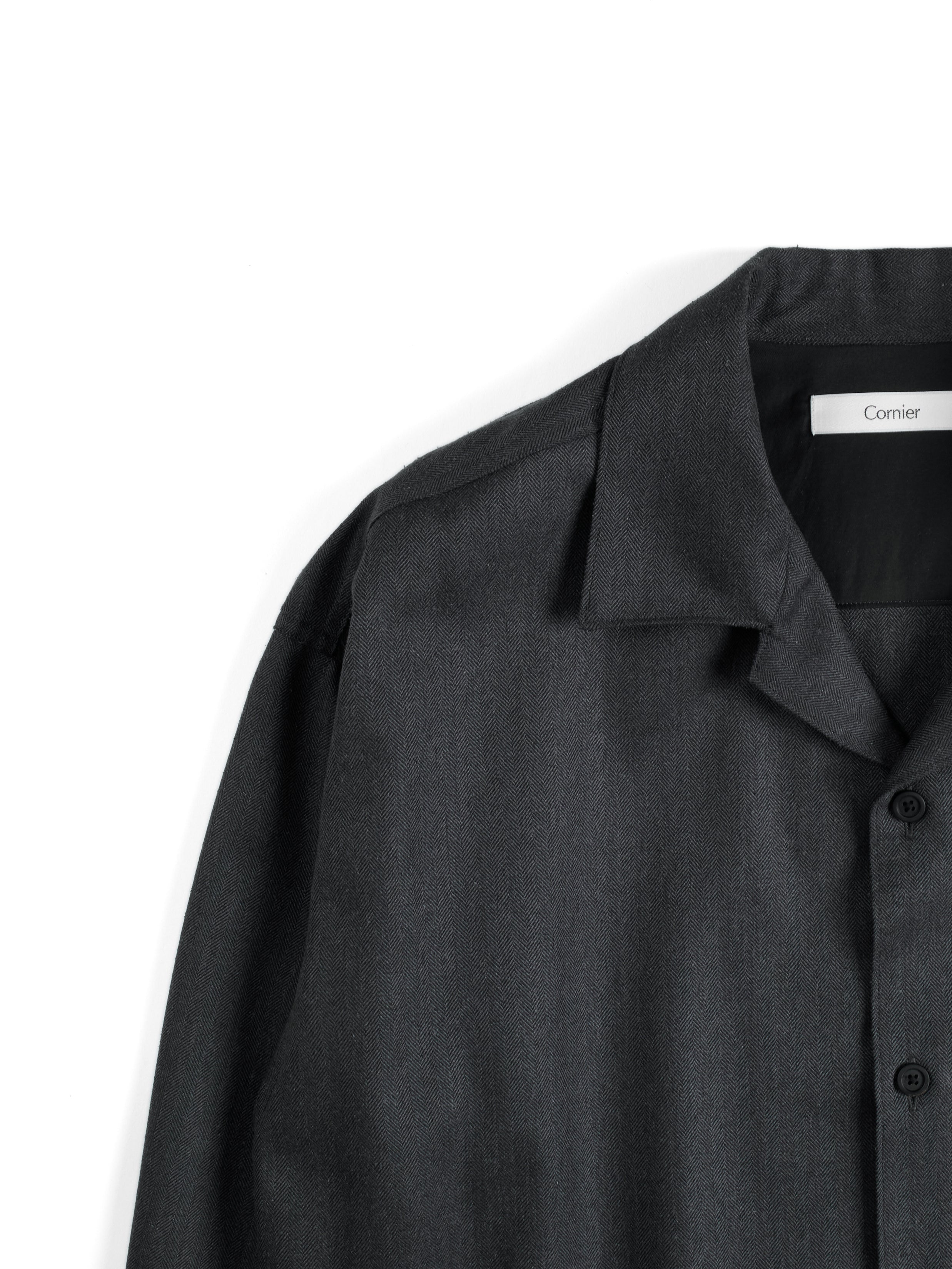 Cornier ｜WOOL/SILK HERRINGBONE SHIRTS｜S