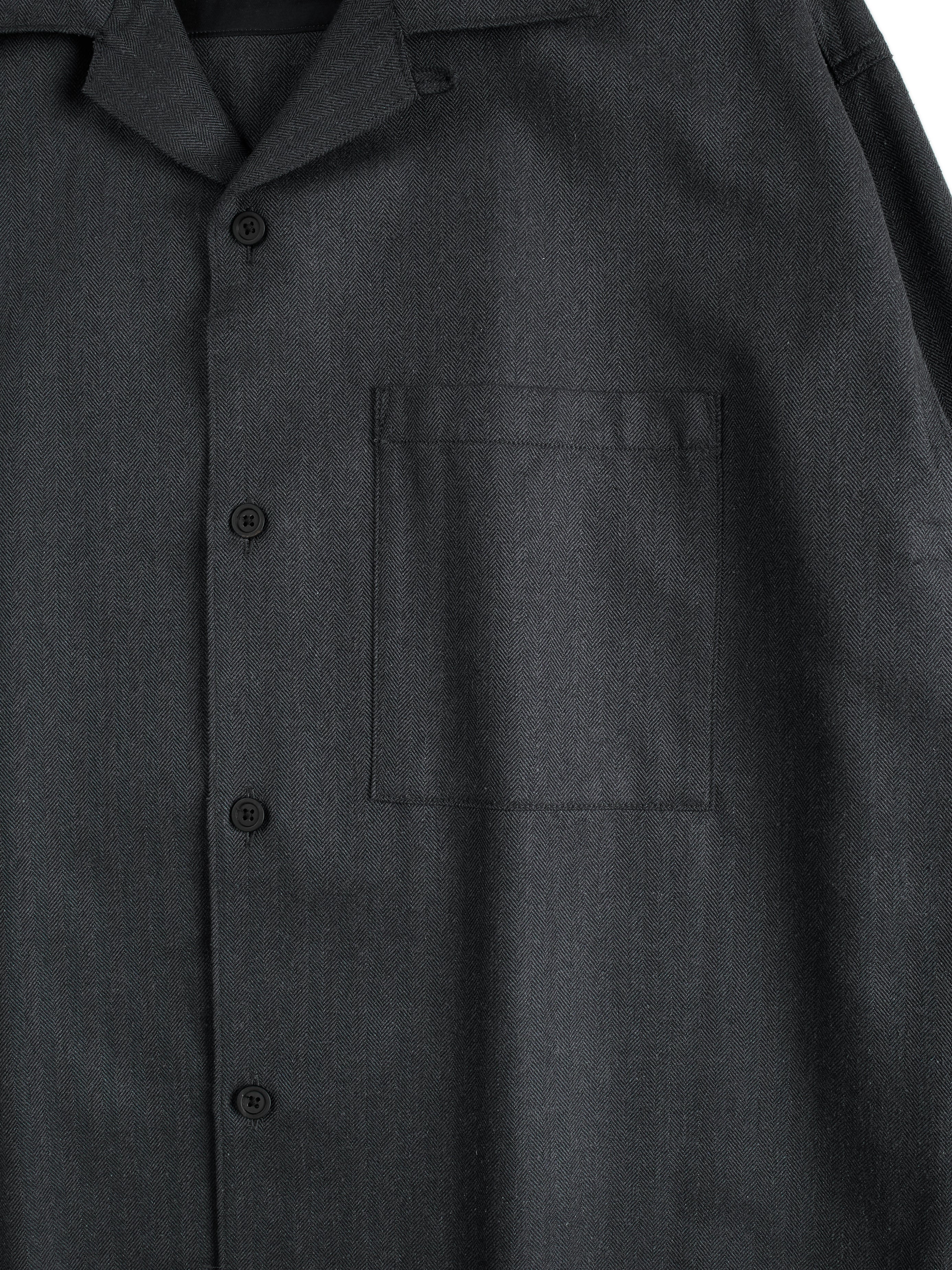 Super130's WOOL/SILK HERRINGBONE SHIRTS｜CHARCOAL – Cornier