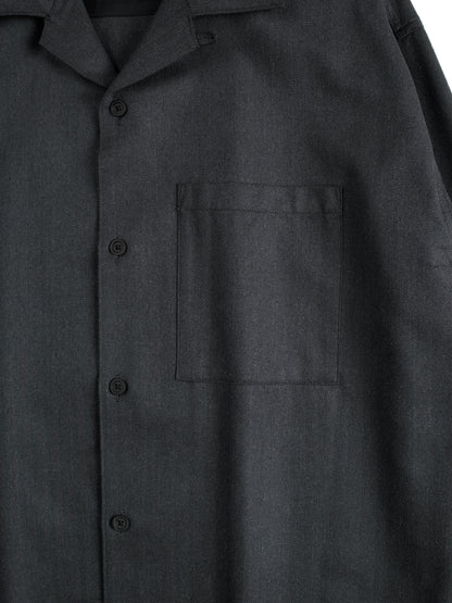 Super130's WOOL/SILK HERRINGBONE SHIRTS｜CHARCOAL