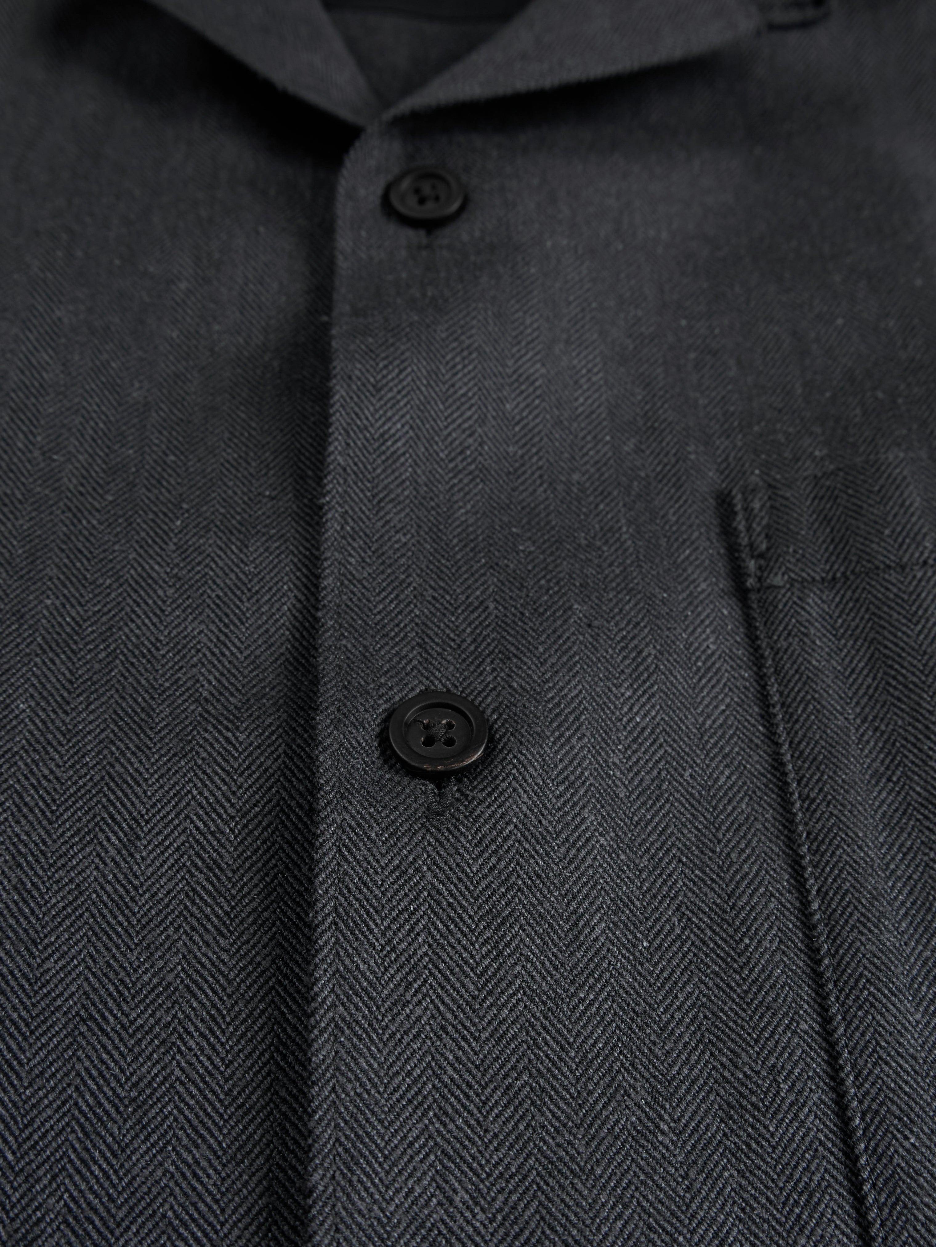 Super130's WOOL/SILK HERRINGBONE SHIRTS｜CHARCOAL – Cornier