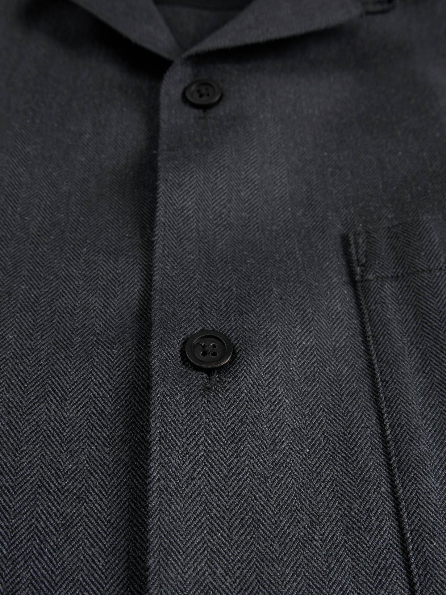 Super130's WOOL/SILK HERRINGBONE SHIRTS｜CHARCOAL