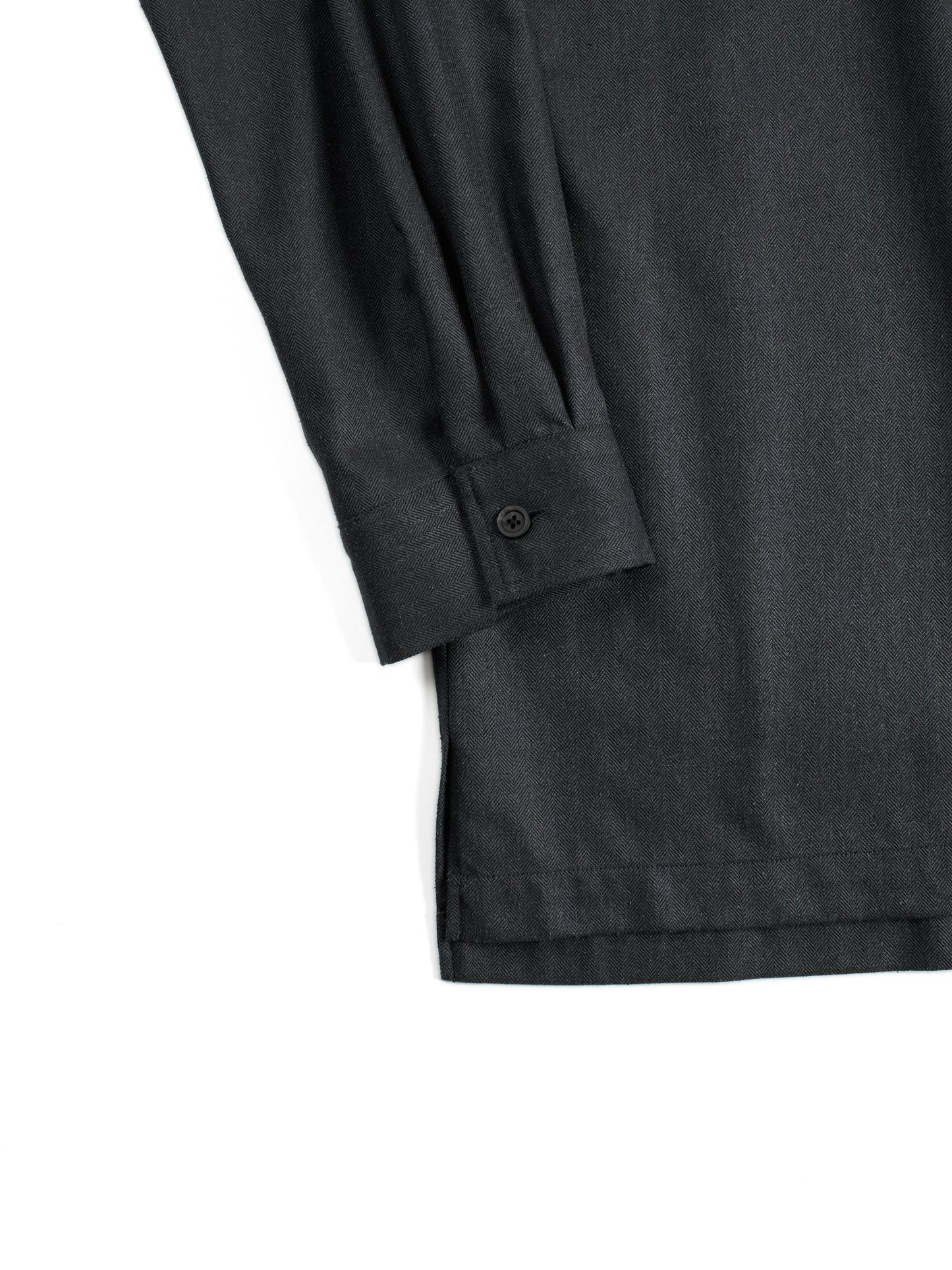 Super130's WOOL/SILK HERRINGBONE SHIRTS｜CHARCOAL