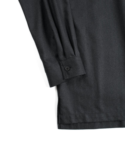 Super130's WOOL/SILK HERRINGBONE SHIRTS｜CHARCOAL