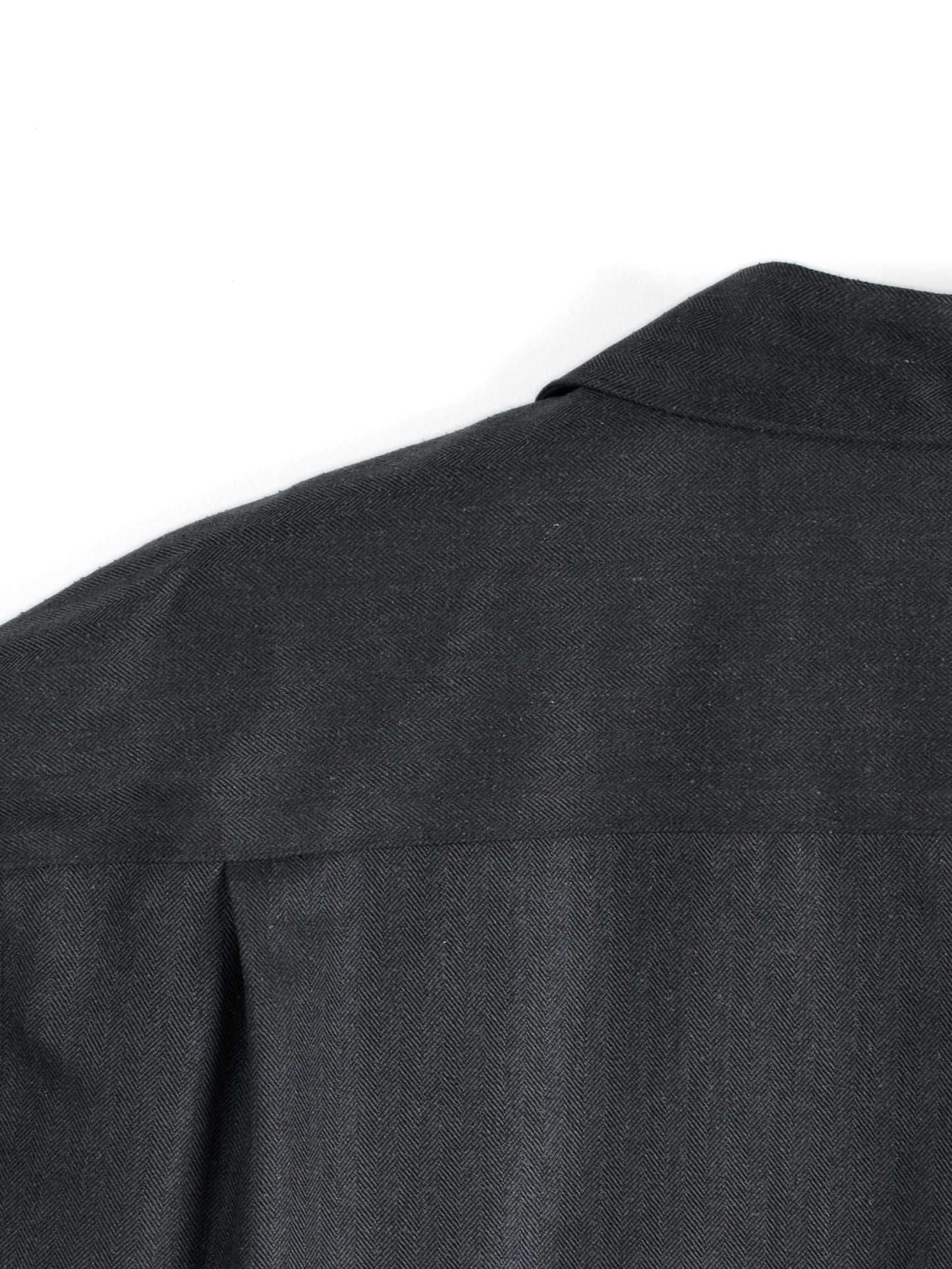 Super130's WOOL/SILK HERRINGBONE SHIRTS｜CHARCOAL