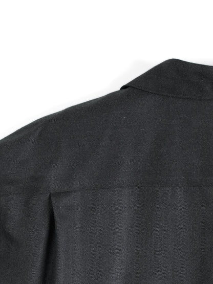 Super130's WOOL/SILK HERRINGBONE SHIRTS｜CHARCOAL