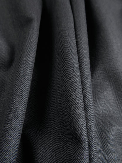 Super130's WOOL/SILK HERRINGBONE SHIRTS｜CHARCOAL