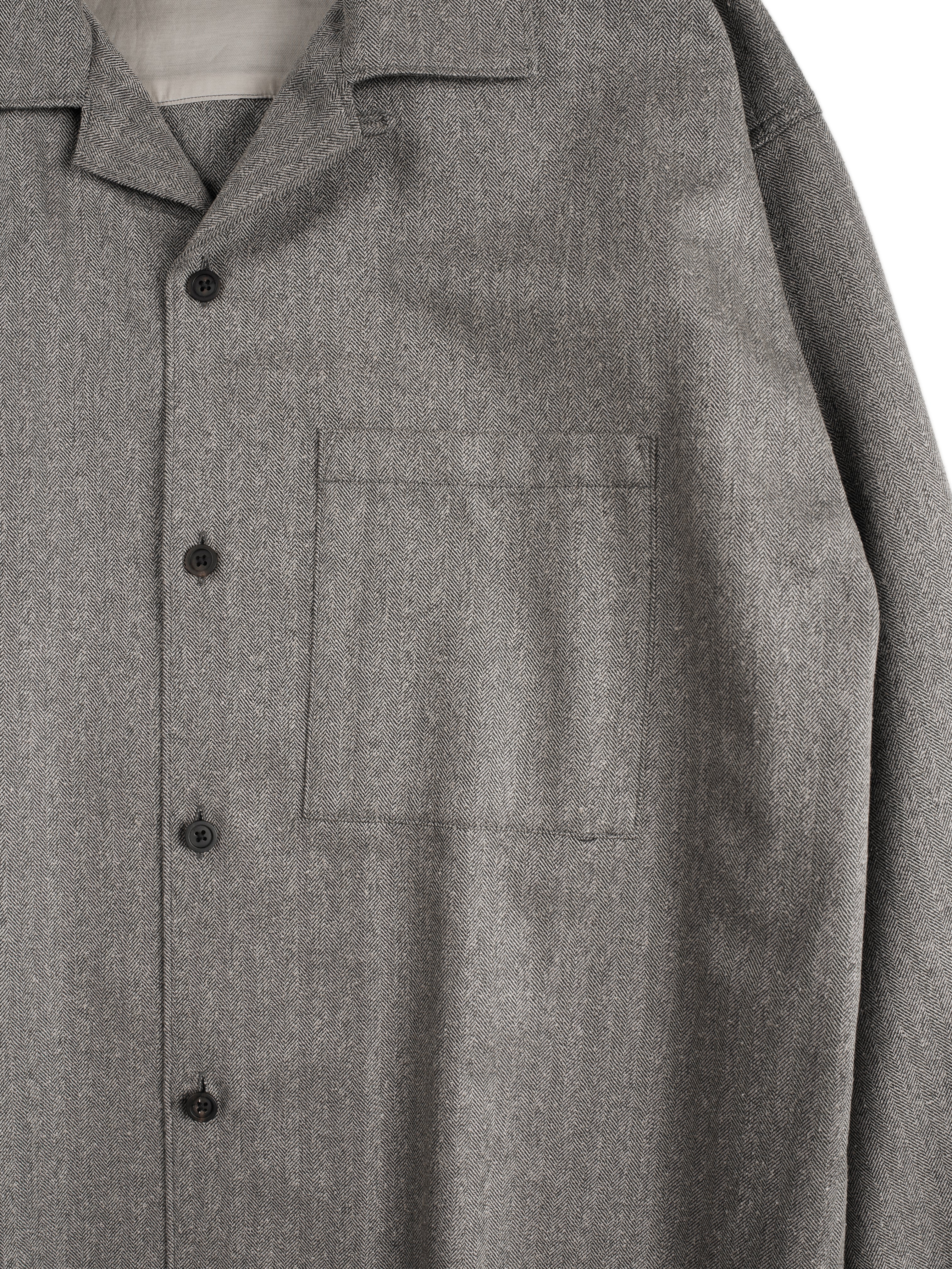 Super130's WOOL/SILK HERRINGBONE SHIRTS｜BROWN – Cornier