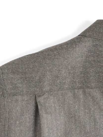Super130's WOOL/SILK HERRINGBONE SHIRTS｜BROWN