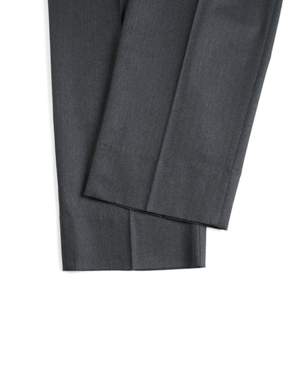 Super130's WOOL/SILK HERRINGBONE SLACKS｜CHARCOAL
