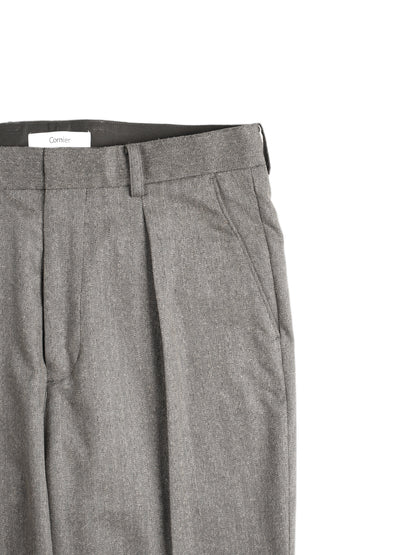Super130's WOOL/SILK HERRINGBONE SLACKS｜BROWN