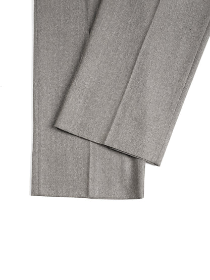 Super130's WOOL/SILK HERRINGBONE SLACKS｜BROWN
