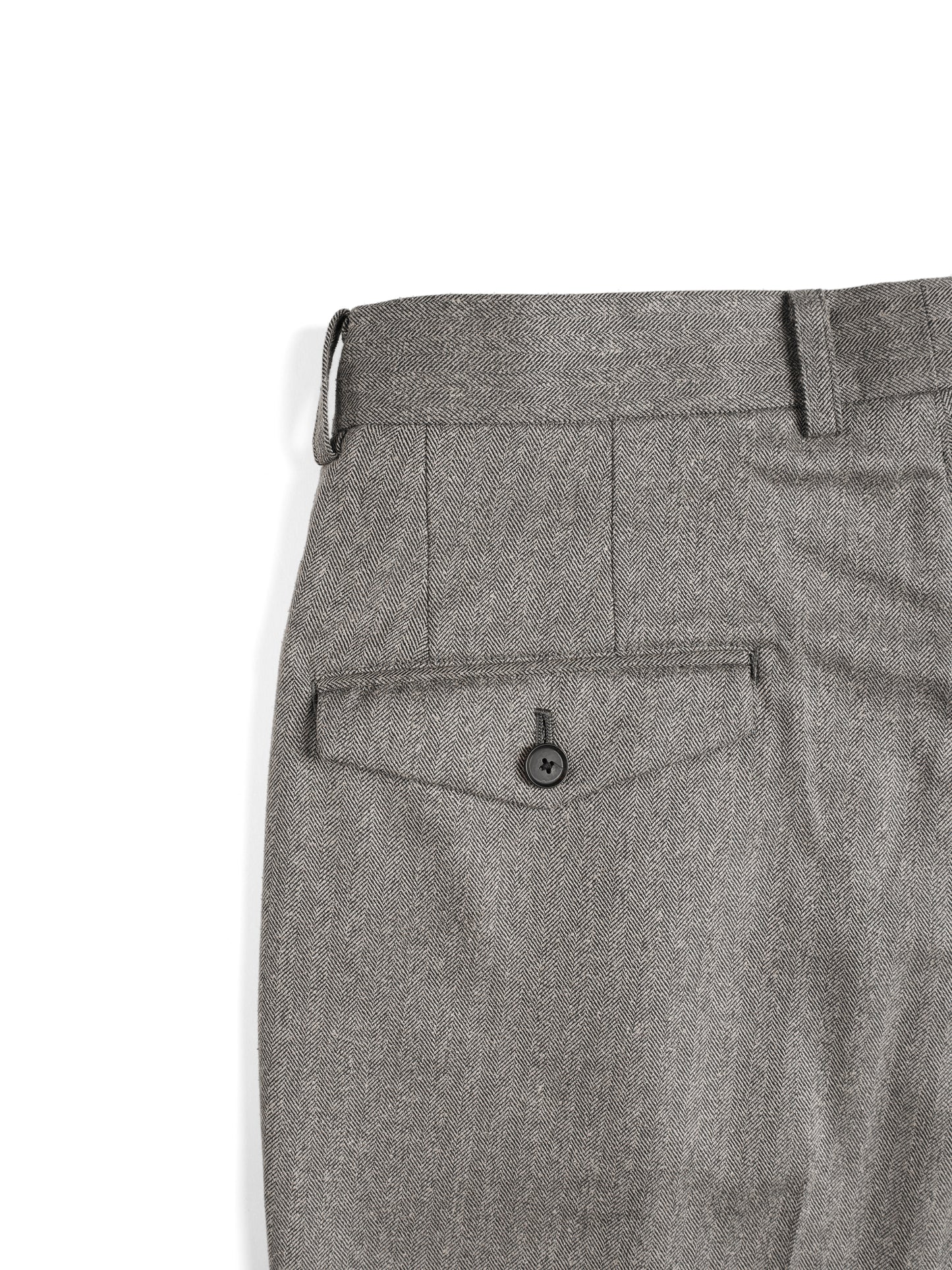 Super130's WOOL/SILK HERRINGBONE SLACKS｜BROWN
